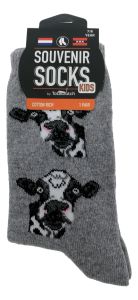 Children's socks "Gray Cow", 7-8 years