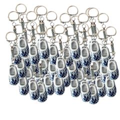 Sleutelhanger 1 delftsblauw houten klompje, 60 stuks