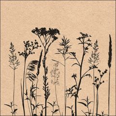 Packet Napkins Herbs And Flowers Black FSC recycled (20 pieces)