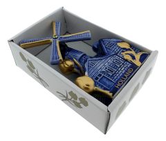 Vergulden Delfts Blauwe Molen In Cadeaudoosje