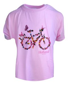 Kids T-Shirt Bicycle Flower Pink