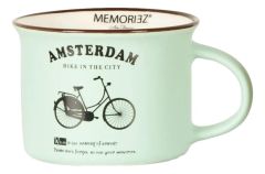 Mok Memoriez - Amsterdamse Fiets - Mat Mint - Klein
