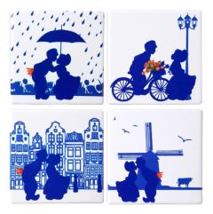 Coasters Kissing Couples (ceramic), 4 pieces