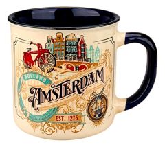 Beker Vintage Ornaments Amsterdam Wit- Klein