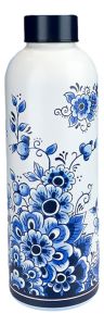 Waterfles Bloemen Delftsblauw 500ml
