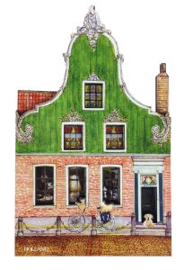 Koelkastmagneet Zaans Huisje "fiets Holland"