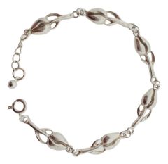 Armband verzilverde tulpen