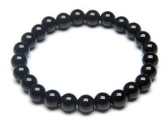 Armband 8mm zwarte jade, 20cm