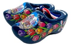Set houten klompjes Amsterdam 6 cm, Blauw
