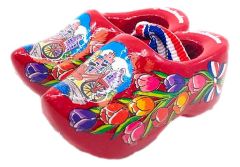 Set houten klompjes Amsterdam 6 cm, Rood