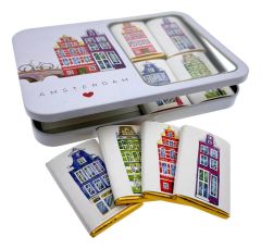 Window Tin Amsterdam Houses with Chocolate