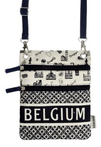 Belgium Passport Bag – Blue/Beige