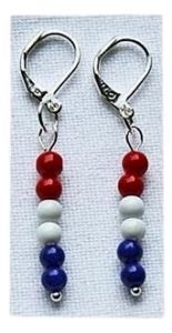 Oorbellen rood, wit en blauw