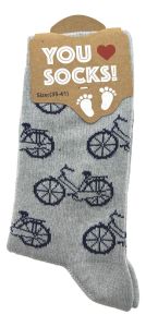 Ladies socks "Bicycles Blue" Gray (35-41)
