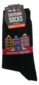 Heren Sokken "Grachtenhuizen Amsterdam - Zwart" - 40-46