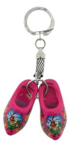 Keyring 2 clogs wood Cyclaam