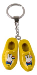 Double yellow clog keychain "Miffy in Blue Farm Blouse" , 4cm