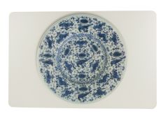 Placemat "Faience Plate, Blue with Flowers and Birds"