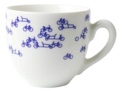 Koffiemok "Blauwe Fiets" set van 2