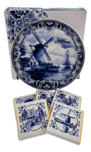 Delfts blauw Cadeau : Bordje met chocolade