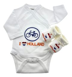 Baby romper cadeauset I Love Holland met Holland slofjes 