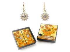 Oorbellen met glanzende kristallen, Zonnebloemen Van Gogh