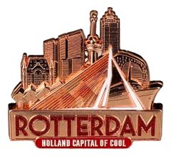 Fridge magnet "Rotterdam - Capital of Cool" Gold-colored
