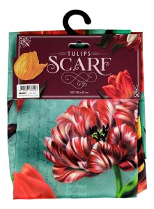 Scarf 'Pretty Tulips' - Green