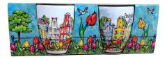 Cadeauset 2 Espresso koppen "Groetjes van Amsterdam"