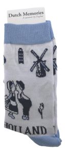 Heren Sokken "Kussend Paar Wit/Blauw" - 40-46