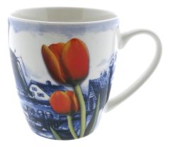 Mok molen met rode tulp, klein