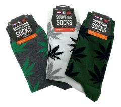 Pair of Weed Socks (White / Green / Gray) Men 40-46