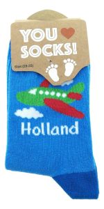 Children's socks "Airplane Blue", 7-8 years