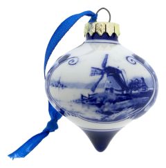 Christmas Bauble Landscape Blue