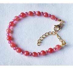 Armband roze 6mm jadekralen