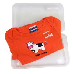 Baby bodysuit Cow Orange