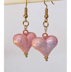 Oorbellen roze hartjes