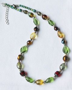 Ketting facetgeslepen grote glaskralen