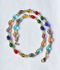 Necklace multi colored Italian glass beads