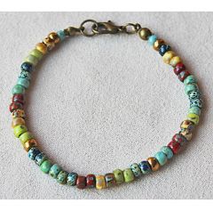 Miyuki 4mm Picasso kleur kralen armband, 20cm