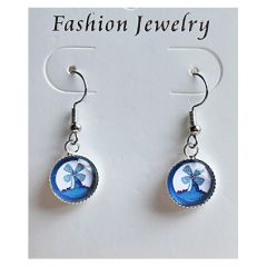 Earrings with delftblue mill charm