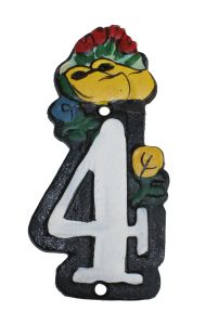 Cast iron house number 4