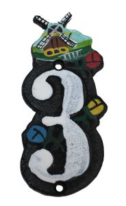 Cast iron house number 3