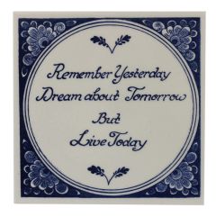 Delft blue tile -"Remember Yesterday", 15 cm