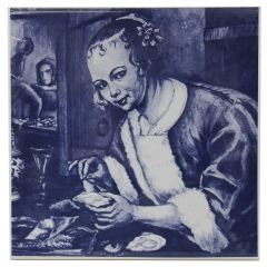 Delft blue tile -"Oysters", 15 cm