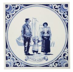 Delft blue tile - "Spakenburg", 15 cm