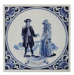 Delft blue tile - "Hindelopen", 15 cm