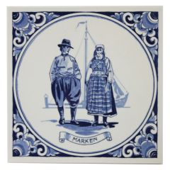 Delft blue tile - "Marken", 15 cm