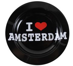 Metalen Asbak  "I  Love Amsterdam" 