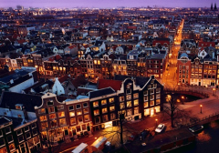3D Ansichtkaart Amsterdam van Boven